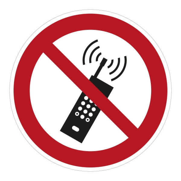 Eingeschaltete Mobiltelefone verboten